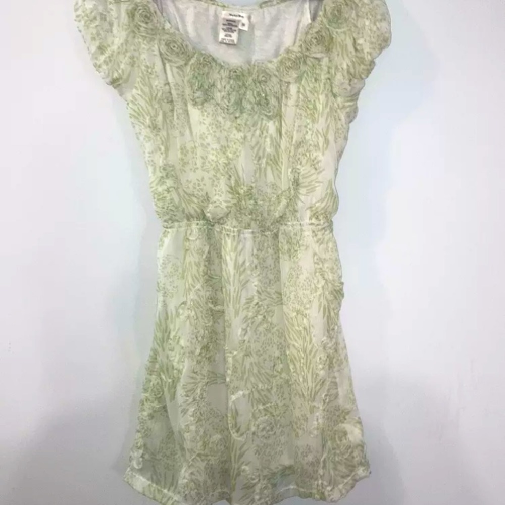 Sophie Max dress M Rosette pattern Bubble sleeves